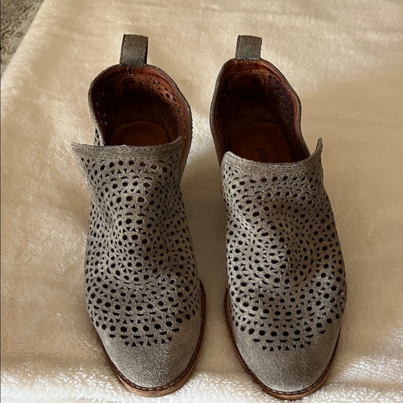 Jeffrey Campbell Taupe Perforated Ankle Booties - Picture 4 of 5
